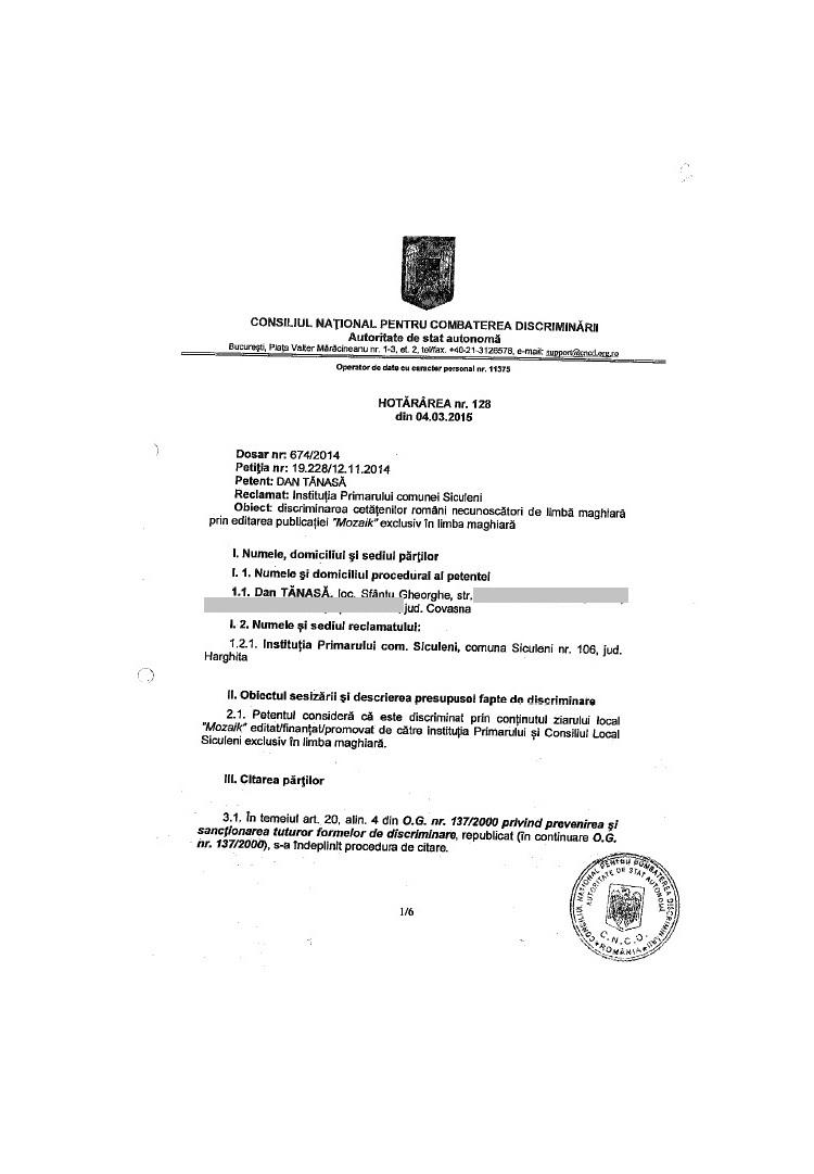 Primar UDMR-ist, amendat pentru DISCRIMINAREA românilor  307497