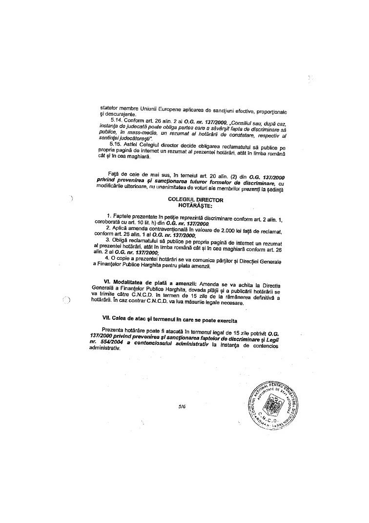 Primar UDMR-ist, amendat pentru DISCRIMINAREA românilor  307501