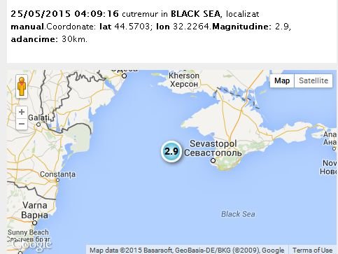 Cutremur în Marea Neagră. Vezi aici ce intensitate a avut