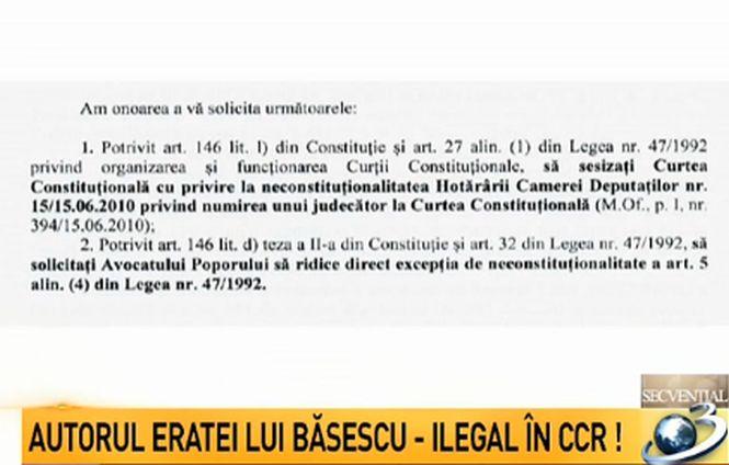 Apel la luciditate al unui profesor de drept. Autorul eratei lui Traian Băsescu - ilegal în CCR! 