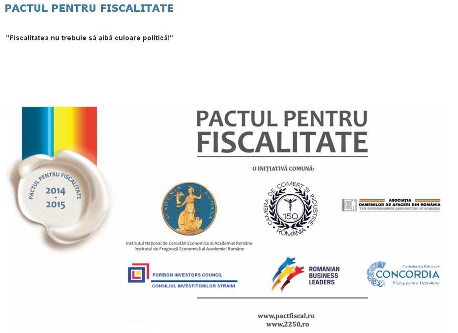 Apel fără precedent lansat de Academia Română: &quot;Pactul pentru Fiscalitate - Pactul pentru România. Fiscalitatea nu trebuie să aibă culoare politică&quot;
