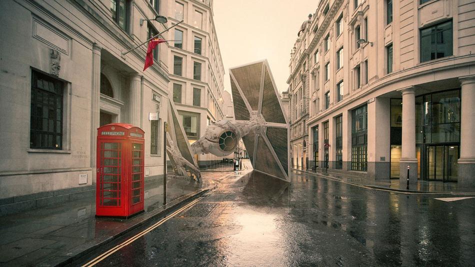 Galerie FOTO: Navele spaţiale din Războiul Stelelor, prăbuşite în mari capitale ale lumii 311986