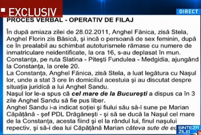 Document EXPLOZIV: SRI ştia de afacerile penale ale familiei Băsescu