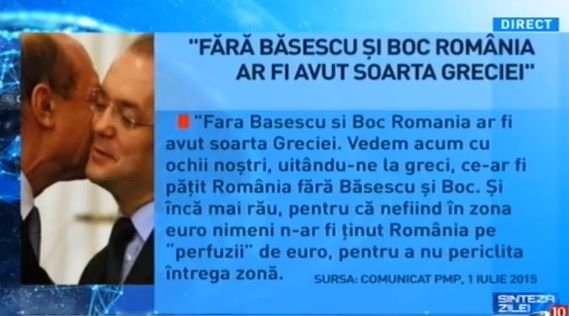 Tupeu fără margini. PMP: Fără Băsescu şi Boc, România ar fi avut soarta Greciei