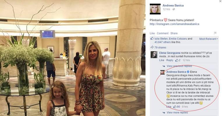 Mesajul uimitor al Andreei Bănică pentru o admiratoare: "Mergi la Obor și îmbracă-te de la tarabe" 316038