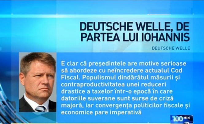 Publicaţia germană Deutsche Welle, de partea preşedintelui Iohannis