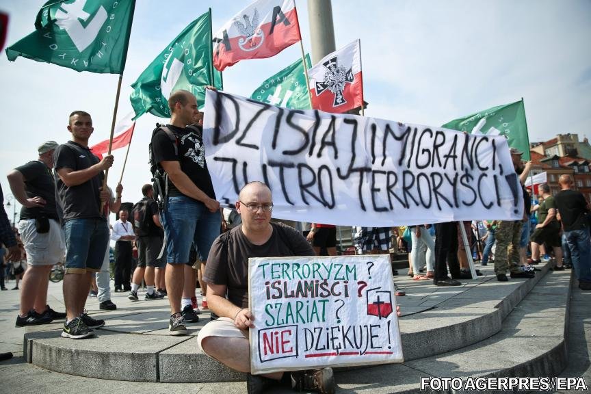 ''Astăzi imigranţi, mâine terorişti'. Manifestaţii la Varşovia
