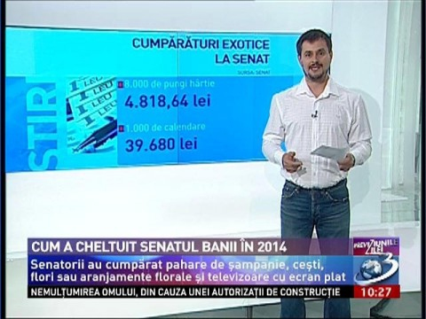 Romania's Senators indulgence cost us 35 million. See the shopping lists