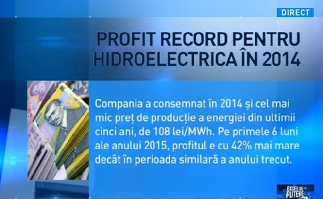 Exces de Putere. Profit record pentru Hidroelectrica