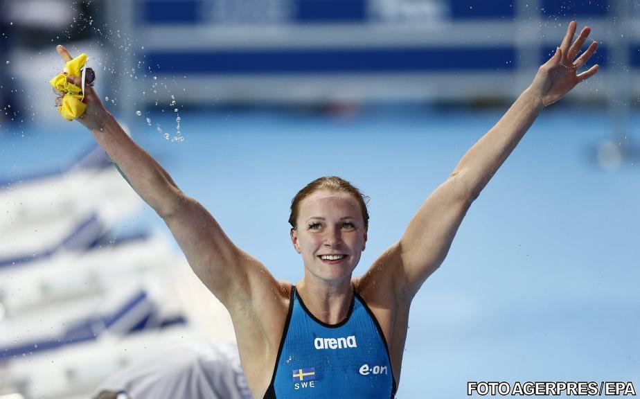 Suedeza Sarah Sjostrom, medaliată cu aur la 100 m fluture, cu un nou record mondial