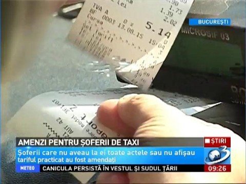 Razie printre șoferii de taxi din București