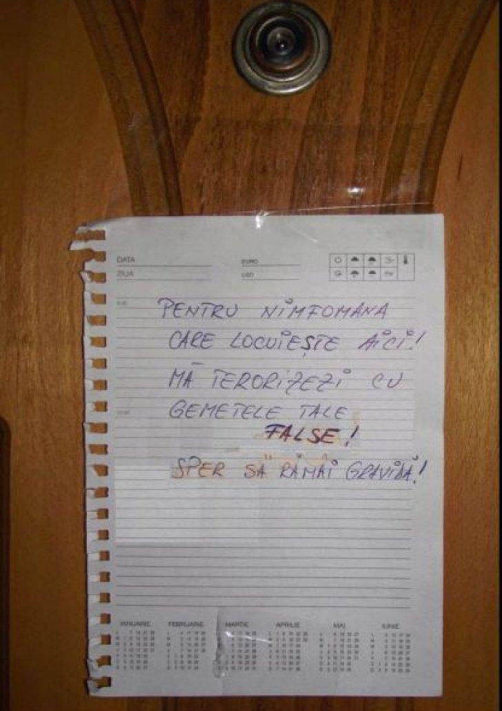 Așa vecini să tot... n-ai! Cum a fost umilită o tânără din România: "Pentru nimfomana care locuiește aici" 324187