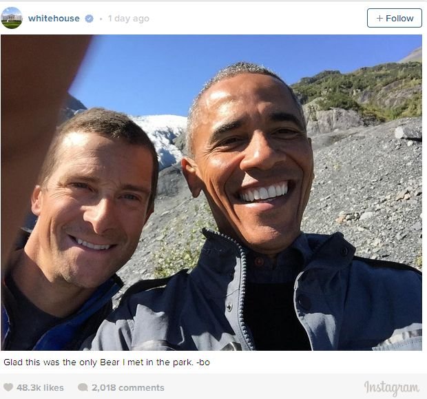Barack Obama, selfie cu Bear Grylls în sălbăticie FOTO