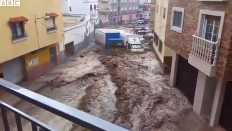 Potopul a lovit sud-estul Spaniei. VIDEO