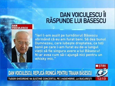 Dan Voiculescu, ironic reply against Traian Băsescu