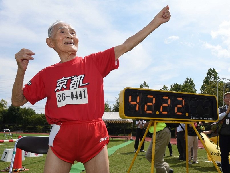 Un japonez de 105 ani a stabilit un nou record de viteză şi nu este mulţumit