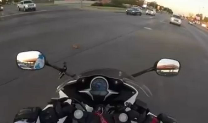 O motociclistă a oprit traficul pe un bulevard aglomerat ca să salveze o pisică