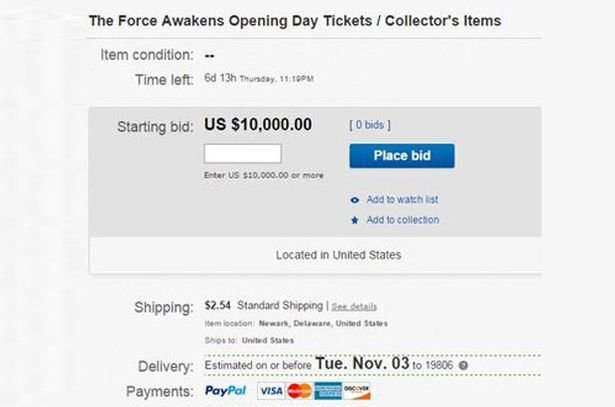 Preţ astronomic pentru un bilet la avanpremiera Star Wars