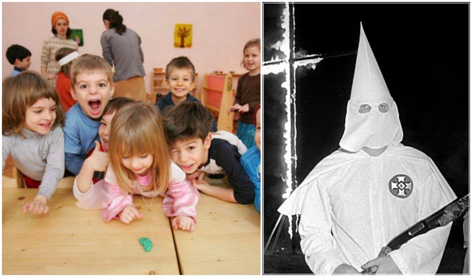 Halloween made in Romania. Copii de grădiniţă îmbrăcaţi în costumaţia Klu-Klux-Klan: &quot;Te omor!&quot; 