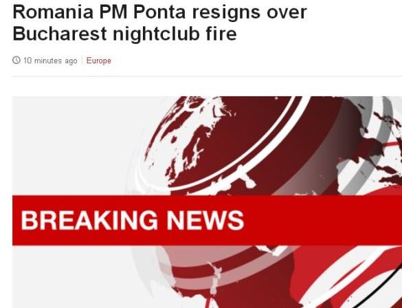 Demisia lui Victor Ponta, în presa internaţională