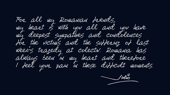Mesajul lui Julio Iglesias pentru România, în urma tragediei de la Colectiv