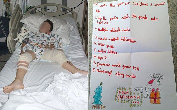 Scrisoarea impresionantă a unui copil de 7 ani. „Îmi doresc ca Moș Crăciun să-l găsească pe cel care m-a împușcat”