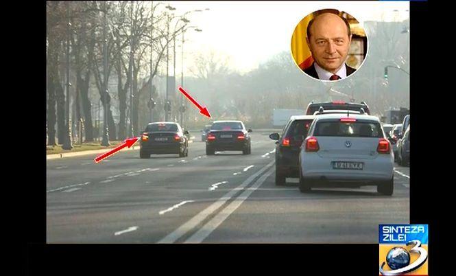 Coloana lui Băsescu pune în pericol vieți