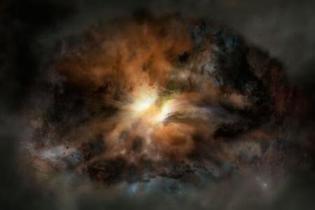 Turbulențe extreme în cea mai luminoasă galaxie cunoscută până în prezent. Materialul interstelar se deplasează cu viteza de două milioane de kilometri pe oră