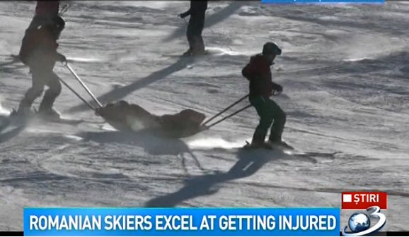 Romanian skiers excel at getting injured