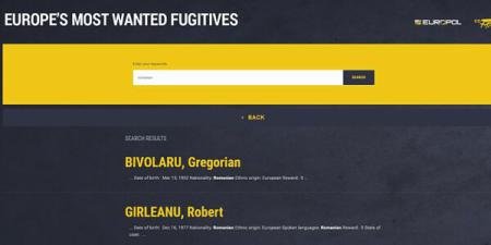 Doi români, pe lista celor mai căutați infractori din Europa