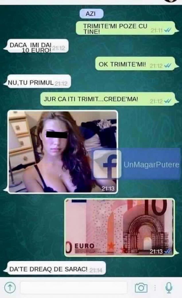 A pacalit-o ca ii da bani pentru fiecare poza cu ea trimisa! Ea s-a conformat, dar ce a primit... 359420