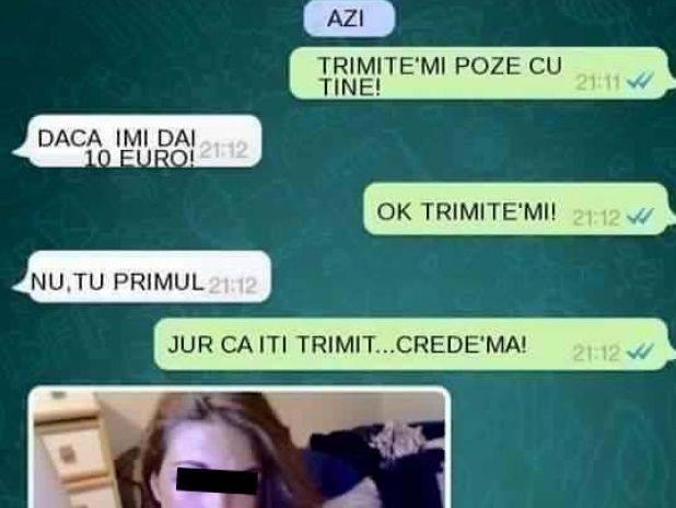 A pacalit-o ca ii da bani pentru fiecare poza cu ea trimisa! Ea s-a conformat, dar ce a primit...