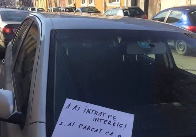 „Ai parcat ca o...” Mesajul primit de o șoferiță care n-a respectat regulile