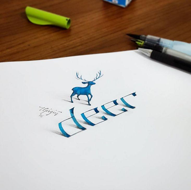 Cum arată scrisul în 3D. Cuvintele par că se ridică de pe foaie 361128