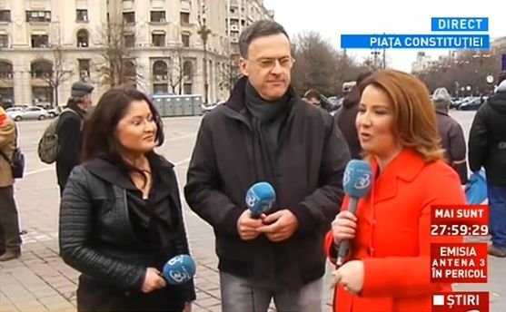 Oana Zamfir și Răzvan Dumitrescu, în Piața Constituției: “Dumneavoastră, telespectatorii, ne-ați dat puterea de a rezista”