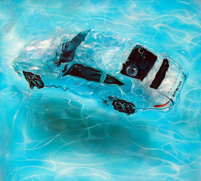 Un Porsche înghițit de ape. Povestea incredibilă din spatele acestei imagini - GALERIE FOTO
