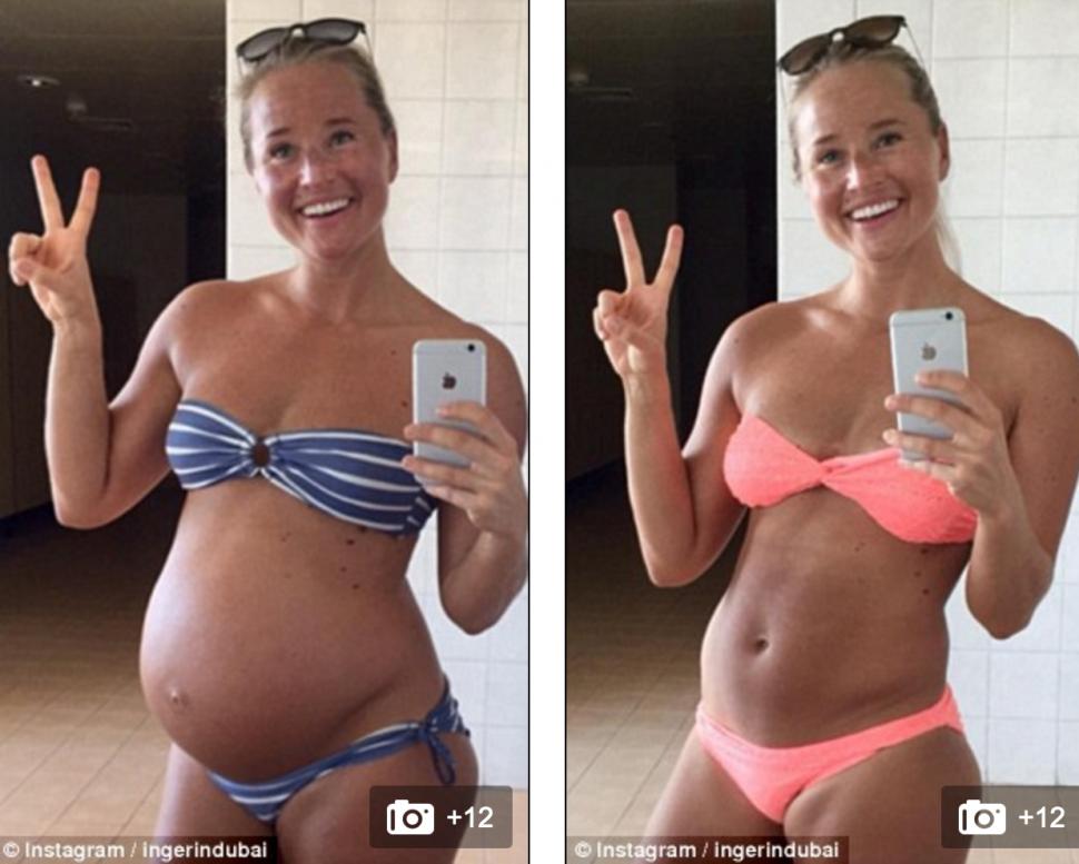  S-a pozat in costum de baie la doar 10 saptamani dupa ce-a nascut! Cu totii au avut un SOC! Uite cum arata 365908