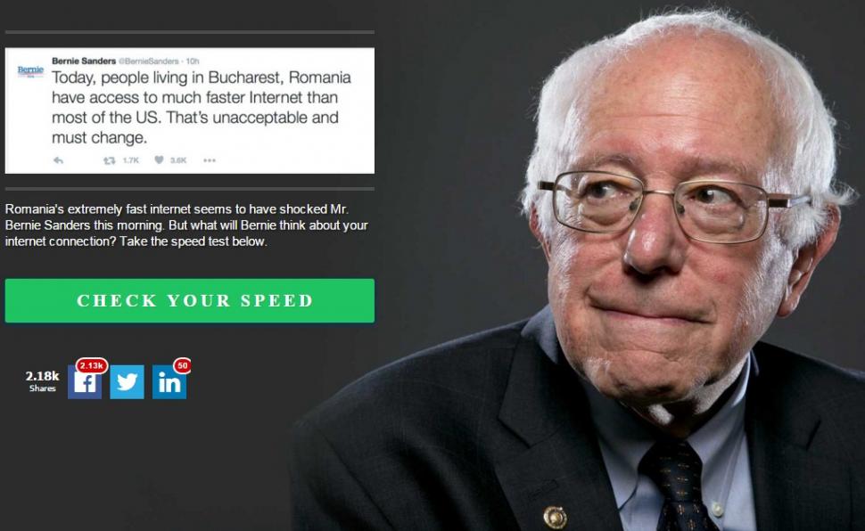 A apărut Berniespeedtest. Îţi verifică viteza de internet!