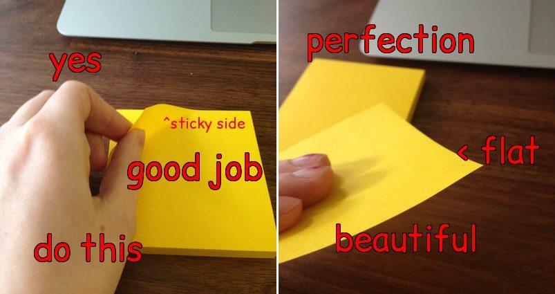 Pana acum foloseai post-it urile intr-un mod gresit! Uite cum trebuie de fapt sa le dezlipesti 368334