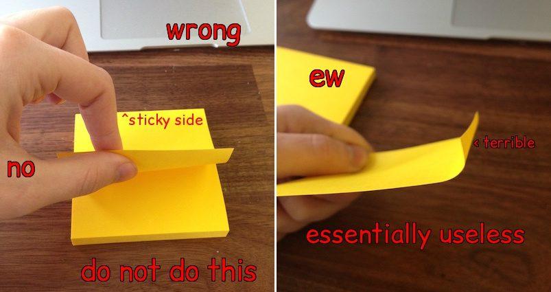 Pana acum foloseai post-it urile intr-un mod gresit! Uite cum trebuie de fapt sa le dezlipesti 368335