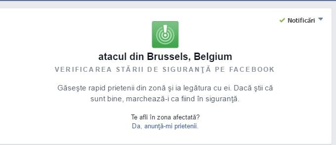 Explozii la Bruxelles: Facebook a activat „Verificarea stării de siguranță”
