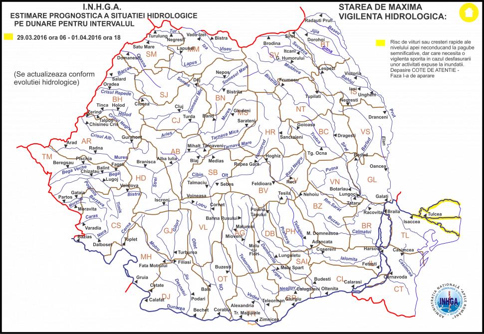 Cod galben de inundații pe Dunăre 371893