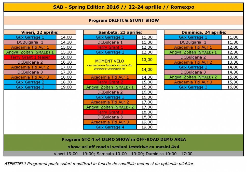 Pune-ti centura si tine-te bine! SAB Spring Edition impreuna cu SMAEB si EXPOBIKE iti ofera super weekend auto-motor-sport, 22 – 24 Aprilie, numai la Romexpo.