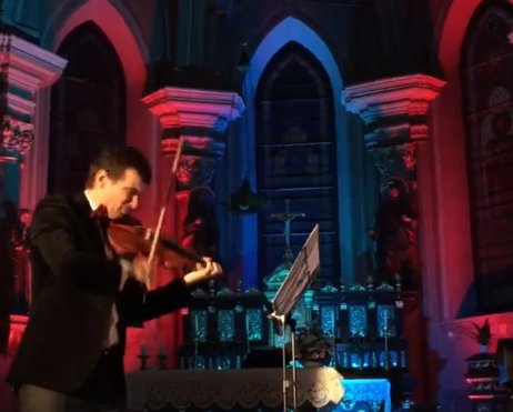 Imagini de la concertul susținut de celebrul violonist Alexandru Tomescu la Biserica Sf. Iosif din București