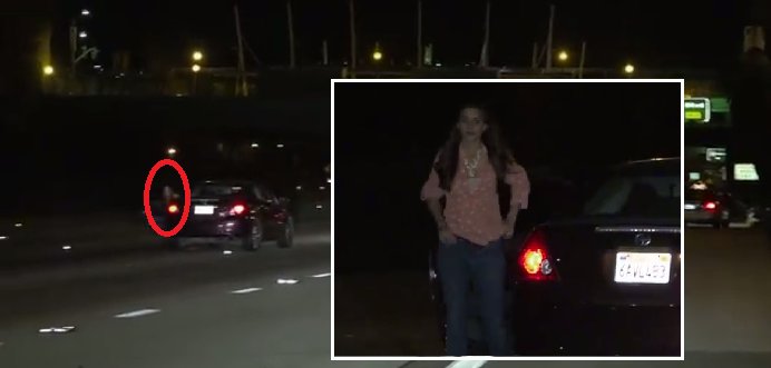 O șoferiță beată ''turtă'' îşi parchează mașina pe banda 2 a unei autostrăzi. Ce a urmat este halucinant - VIDEO
