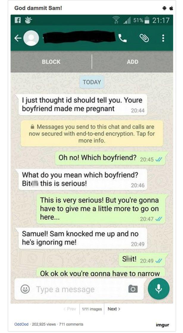 E genial! Replica unei femei când a aflat că iubitul ei a lăsat gravidă o altă fată 391506