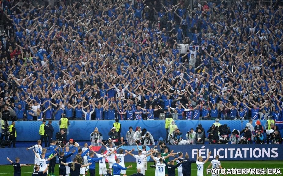 Personaj-surpriză în mijlocul suporterilor islandezi de pe Stade de France, la meciul cu Franța. Toți i-au făcut poze!