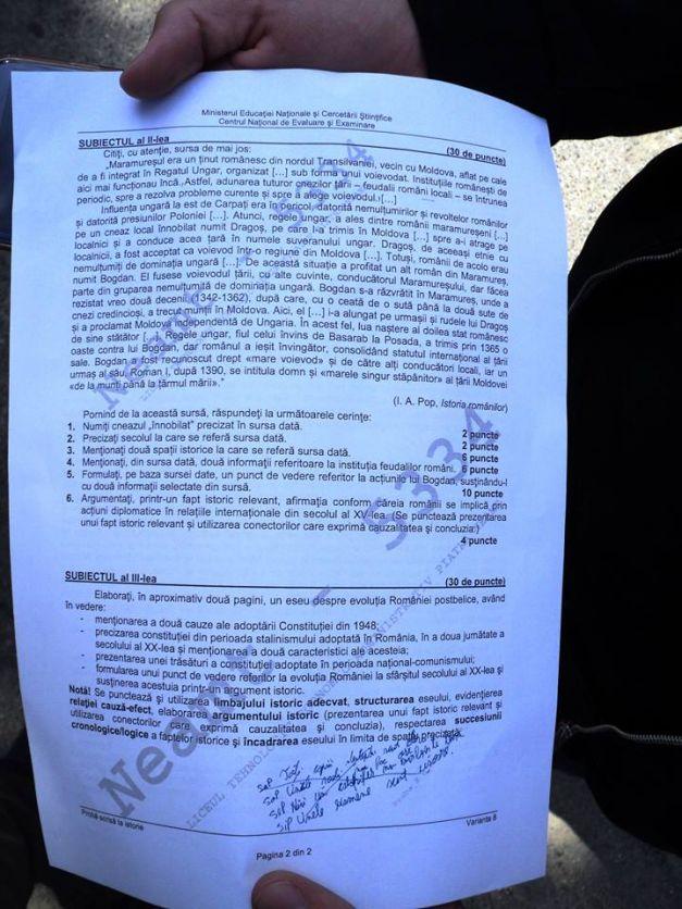 SUBIECTE BACALAUREAT 2016. Subiectele la Istorie, proba obligatorie a profilului Uman 392006