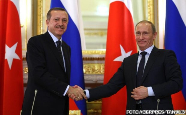 Moment istoric în Rusia. Vladimir Putin și Recep Tayyip Erdogan, la masa discuțiilor