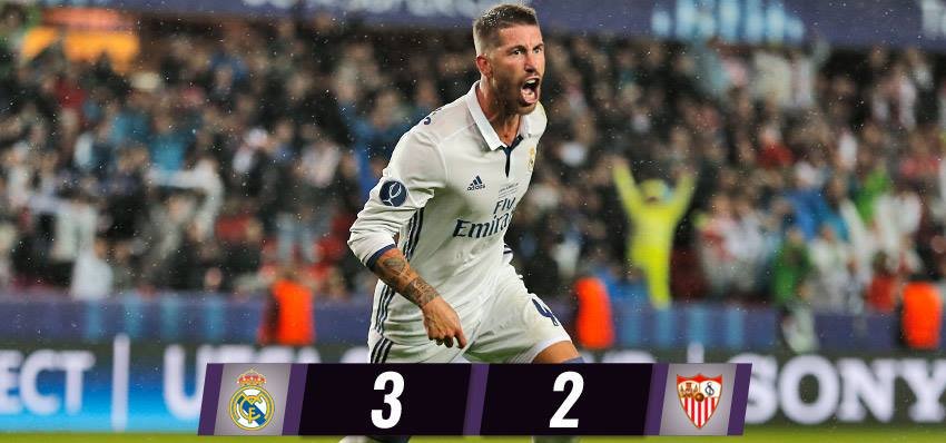 Real Madrid a câştigat Supercupa Europei, după ce a învins Sevilla în prelungiri cu 3-2